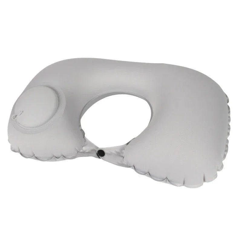MYSTYBLOOM Inflatable U Shape Neck Travel Pillow Folding Airplane Train Car Headrest