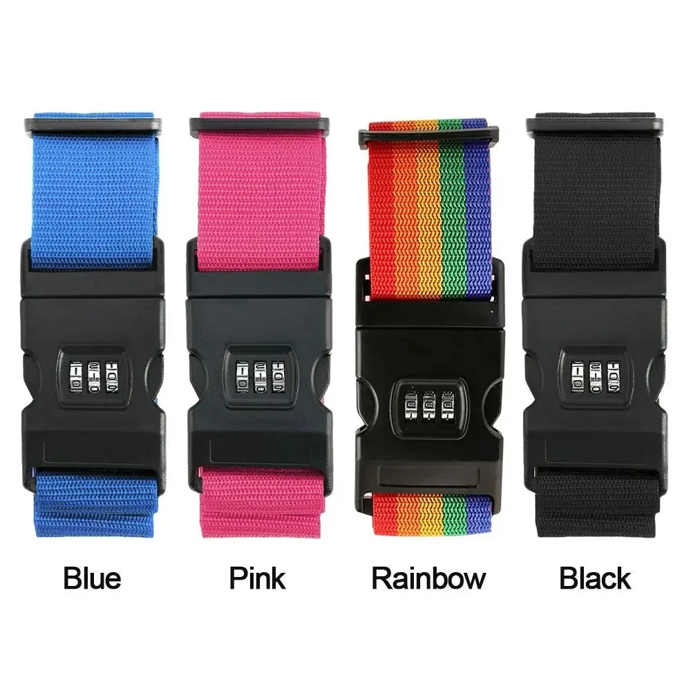 Adjustable Luggage Strap with Combination Lock, Travel Suitcase Safety Belt 2m, Baggage Belt