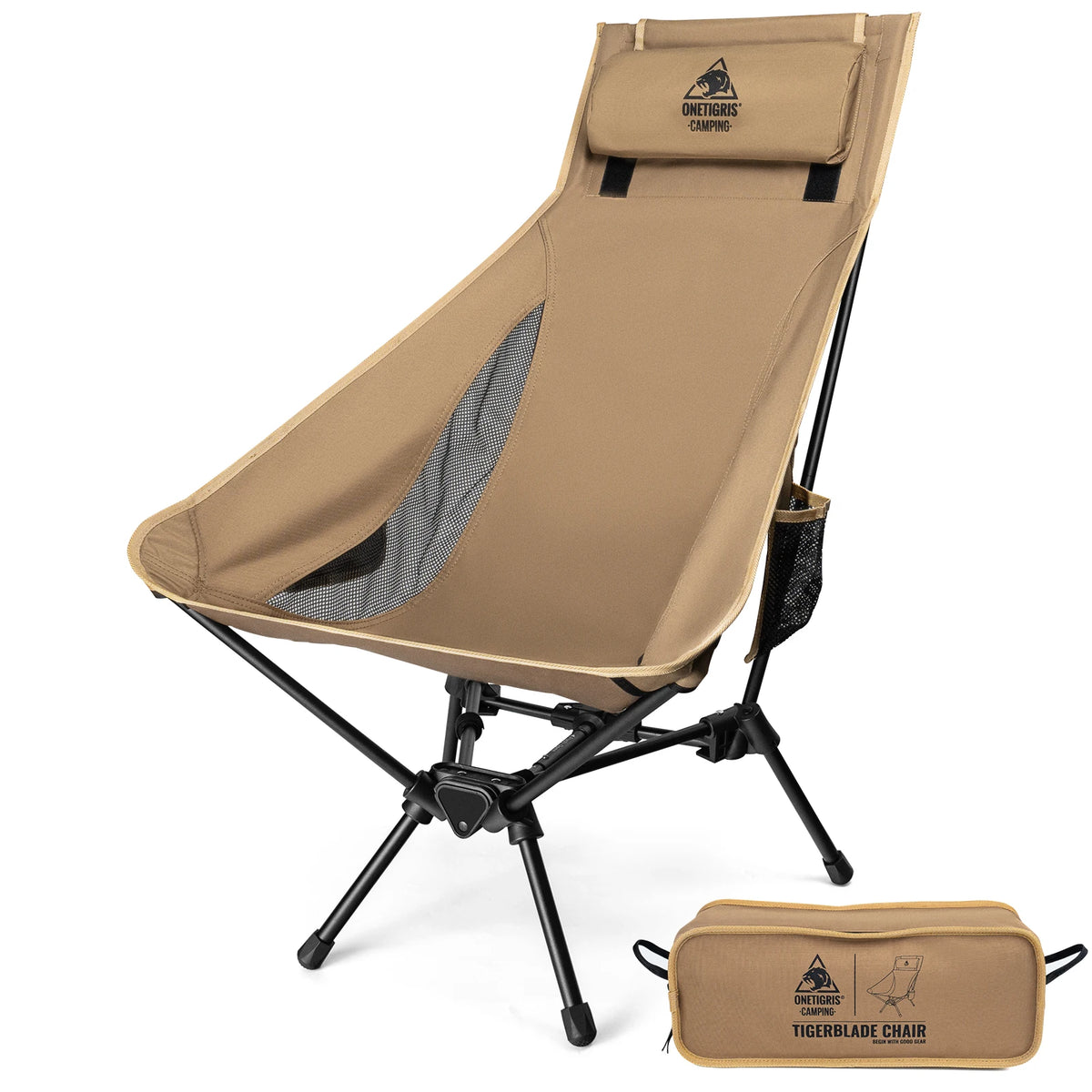 Oversized Folding Camping Chair 170kg Capacity Lightweight Portable Chair for Hiking Fishing Picnic