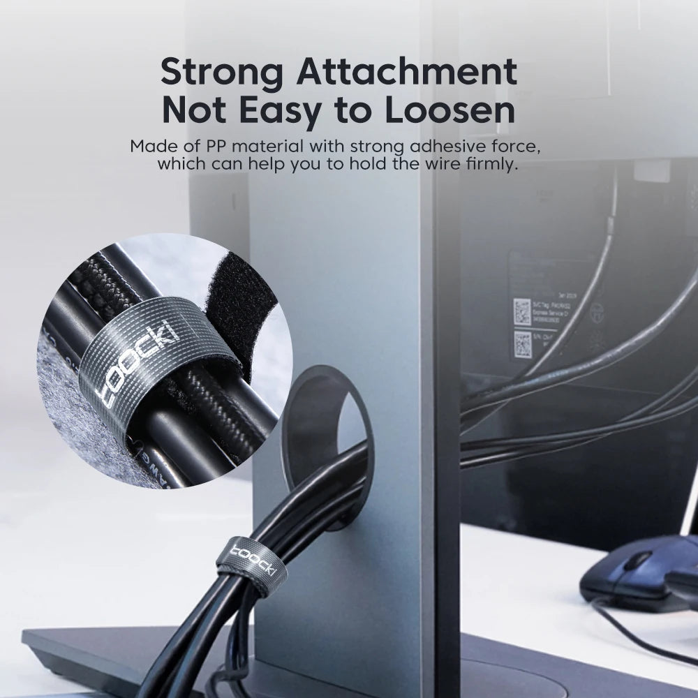 TOOCKI Cable Organiser Wire Winder, USB Cord Management Ties for Travel