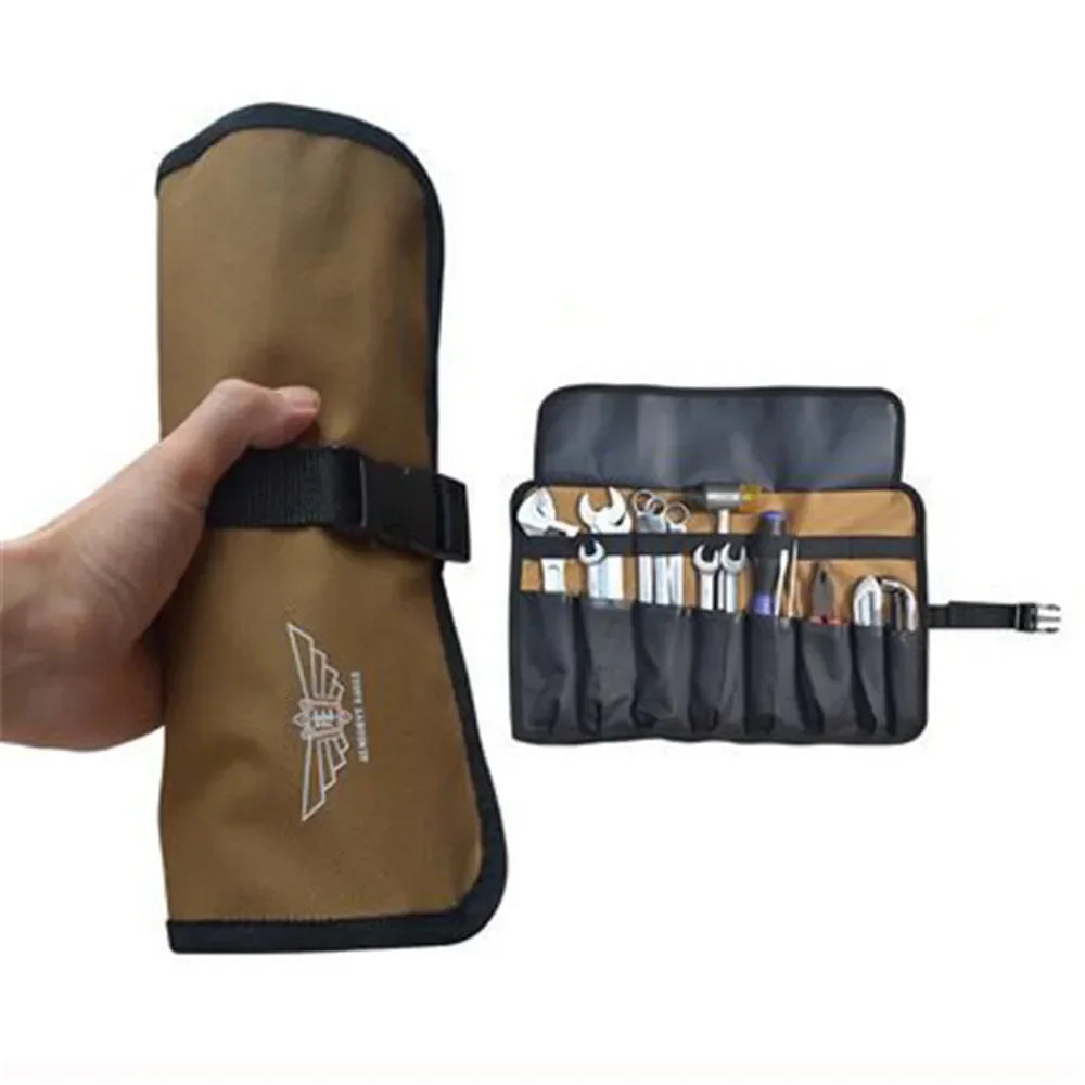 Portable Tool Roll Bag Oxford Cloth Multi Pocket Wrench Storage