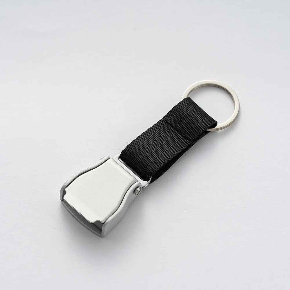 Aviation Seatbelt Buckle Keychain Airplane Flight Ribbon Safety Aircraft Gift Keyring Pendant