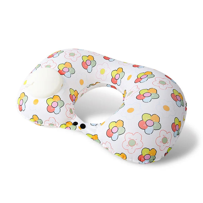 MYSTYBLOOM Inflatable U Shape Neck Travel Pillow Folding Airplane Train Car Headrest