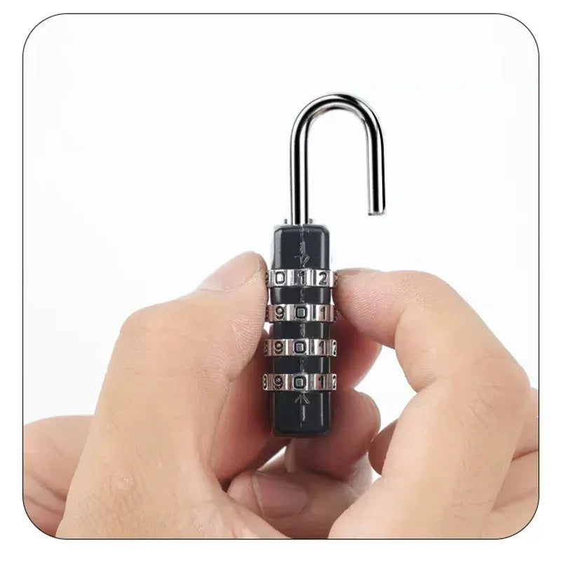Mini 4 Digit Combination Padlock Resettable Travel Security Lock for Luggage and Gym