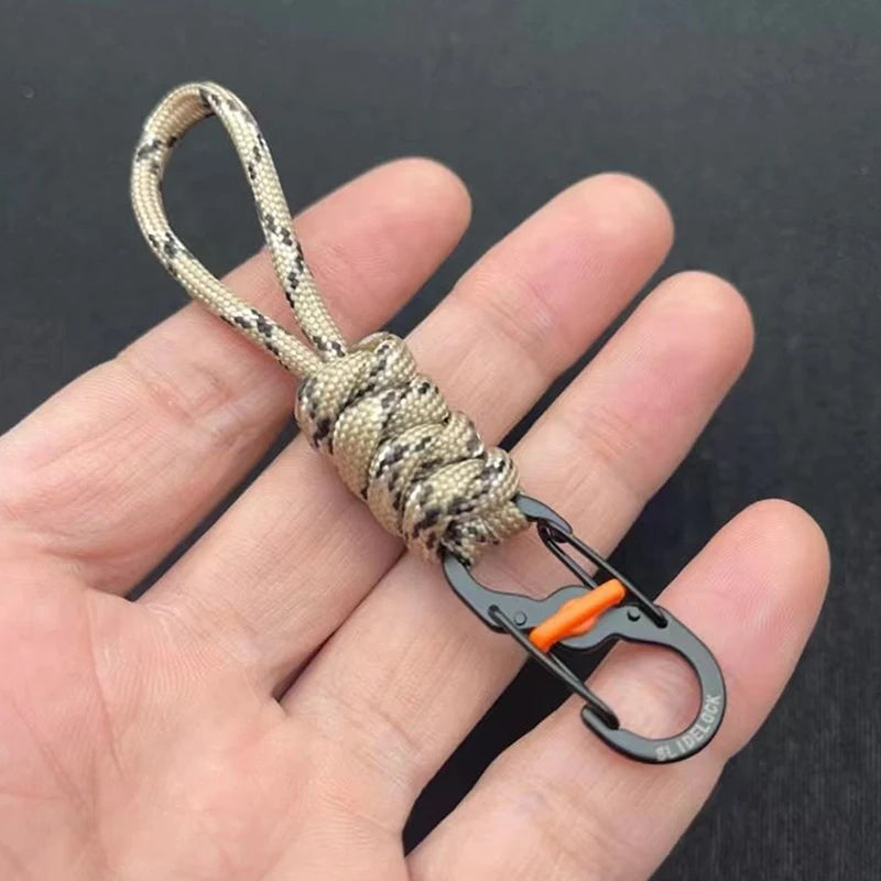 10cm Paracord Anti-Theft 8-Shaped Keychain Lock Portable Outdoor Lanyard Hanging Buckle Ring