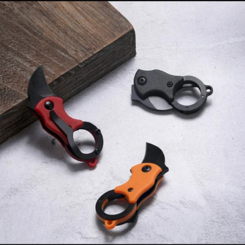 Portable Eagle Claw Folding Knife Keychain Steel Pocket Tool for Outdoor Camping EDC Gear