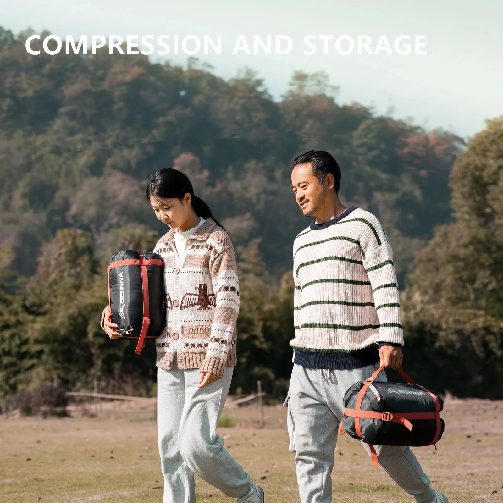 BISINNA Large 3 Season Sleeping Bag Lightweight Widen Long Adult Envelope Camping Bag