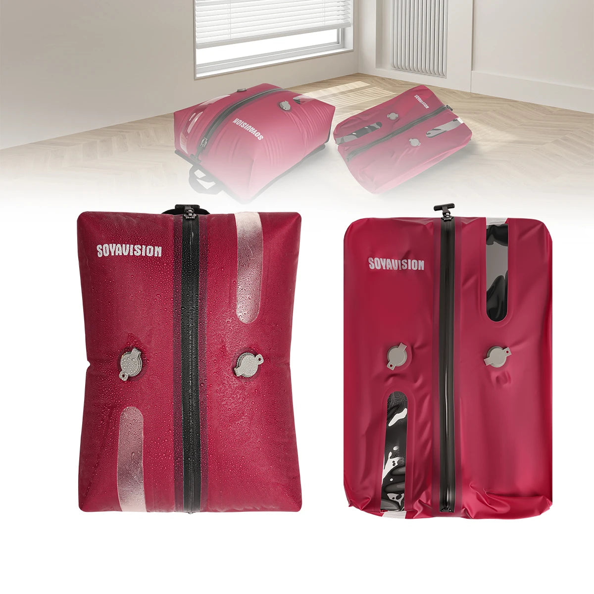 Reusable Travel Vacuum Bags Waterproof Compression Storage Bags for Luggage Space Saving