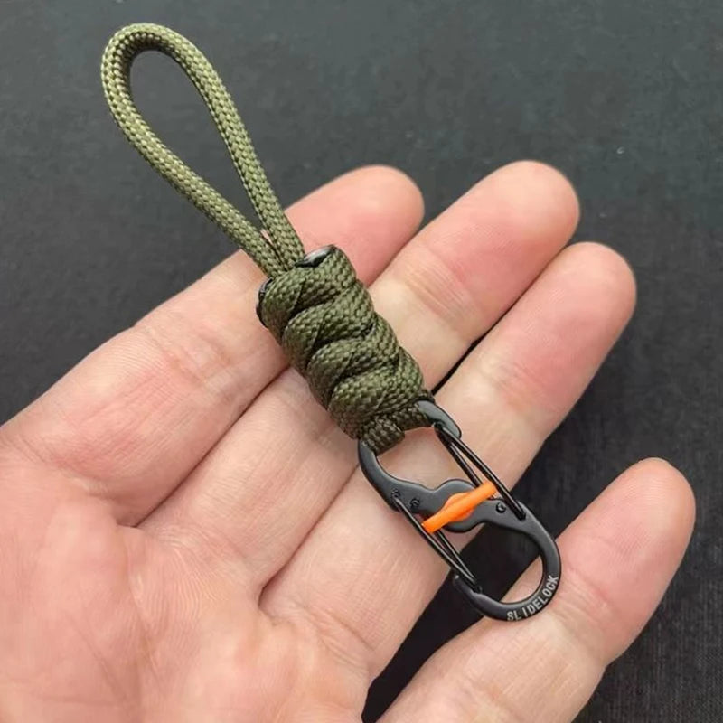 10cm Paracord Anti-Theft 8-Shaped Keychain Lock Portable Outdoor Lanyard Hanging Buckle Ring