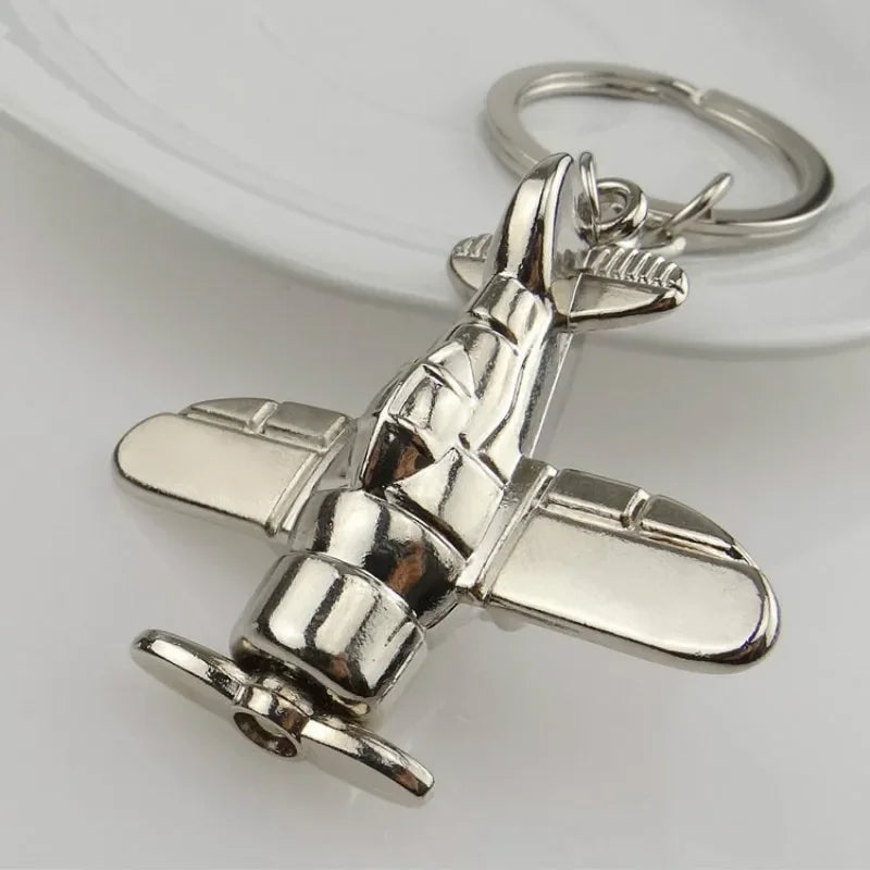 Cute Aviation Airplane Keychain Zinc Alloy Aircraft Lover Gift Keyring