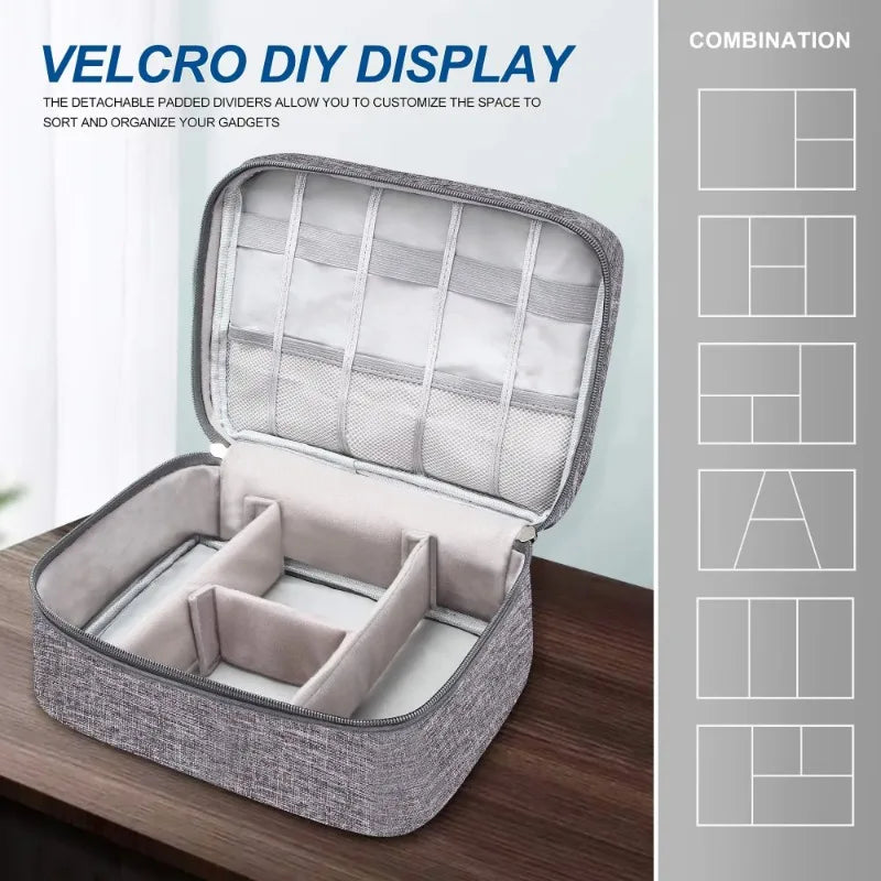 Travel Cable Organiser Bag, Portable Digital Storage Pouch for Gadgets and Electronic Devices