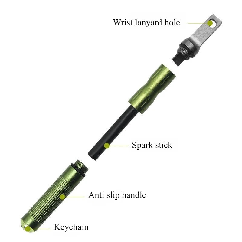 Portable Waterproof Flint Fire Starter Multifunctional Emergency Camping Fire Rod Survival Tool