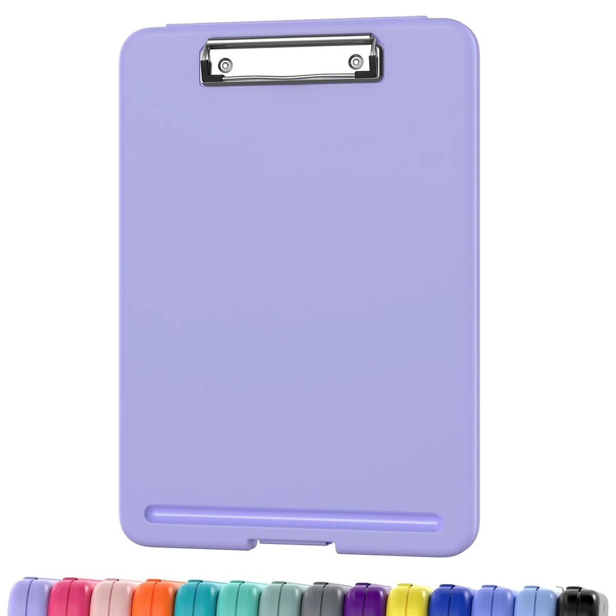 Storage Clipboard 9.5 x 13 Inch Foldable Writing Board with Low Profile Clip and Internal Storage