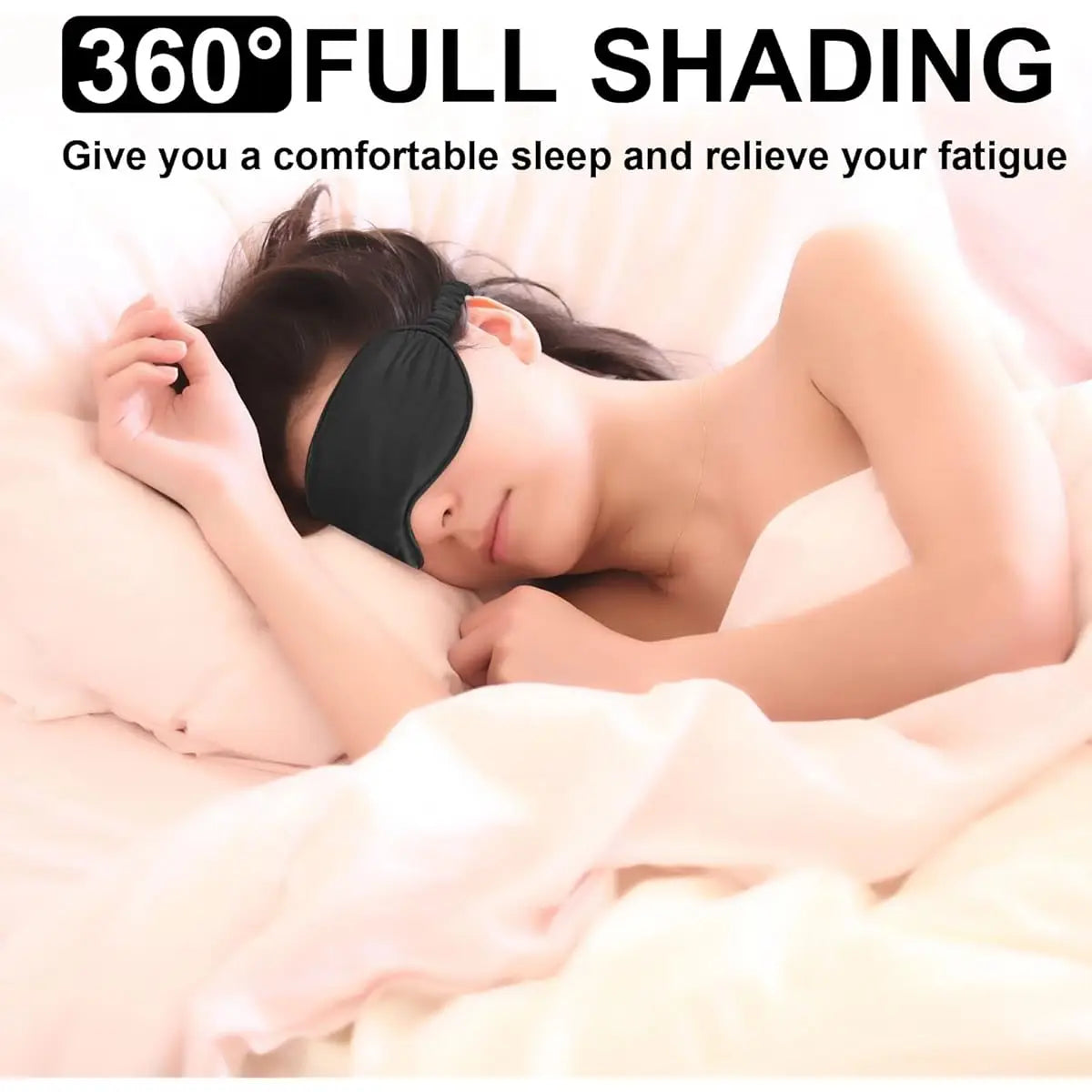 Silk Sleep Mask 2 Pack Blackout Eye Mask with Adjustable Strap for Light Blocking Night Rest