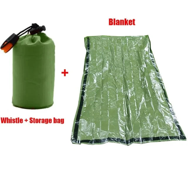2 Person Emergency Bivy Survival Shelter Mylar Tube Tent Waterproof Thermal Blanket Kit