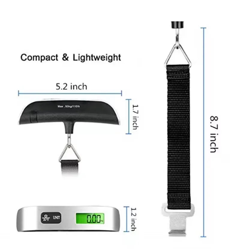 50kg Portable Digital Hanging Luggage Scale LCD Travel Suitcase Baggage Weighing Tool