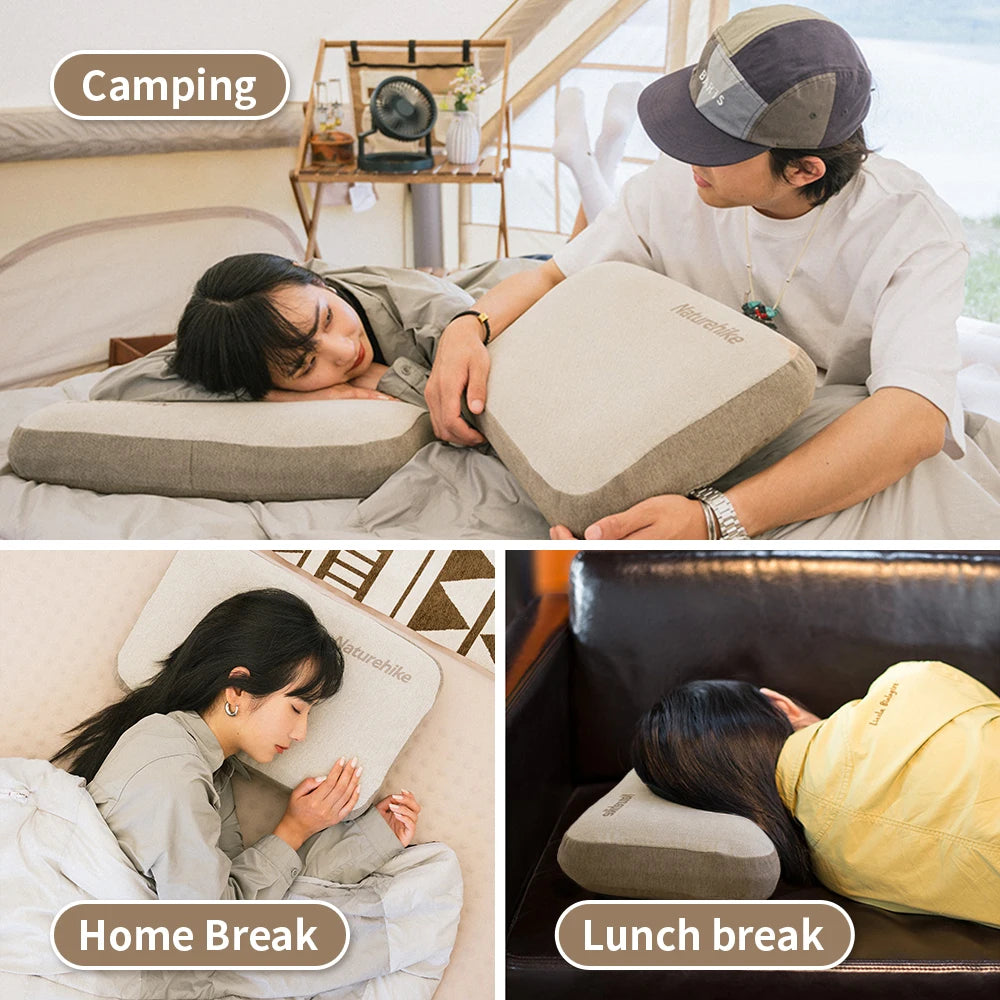 NATUREHIKE Memory Foam Camping Pillow Portable Travel Square Comfort Cushion