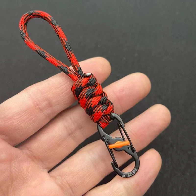 10cm Paracord Anti-Theft 8-Shaped Keychain Lock Portable Outdoor Lanyard Hanging Buckle Ring