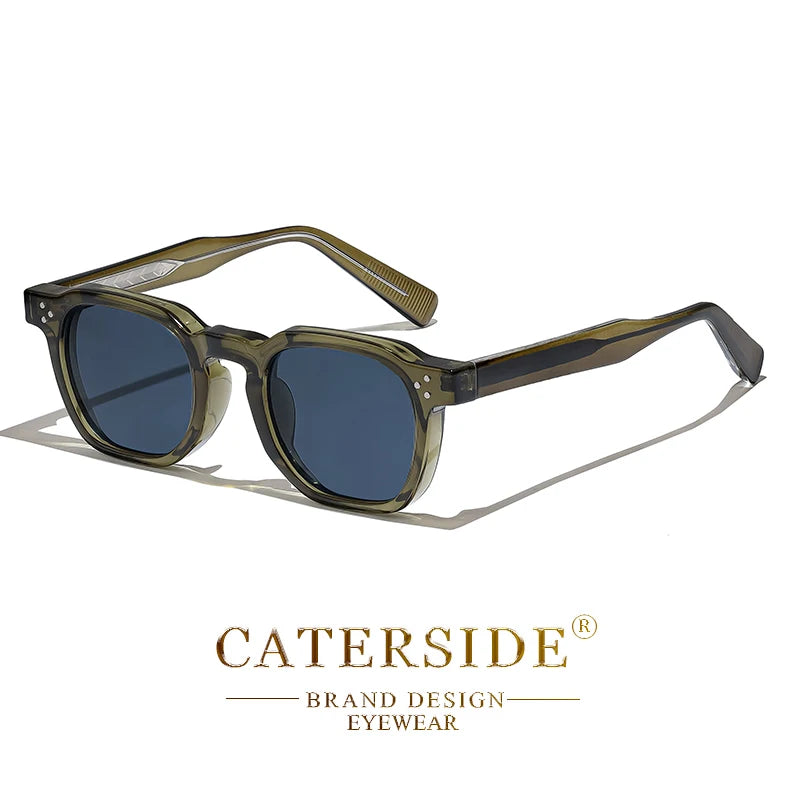 CATERSIDE Retro Punk Square Sunglasses UV400 Small Frame