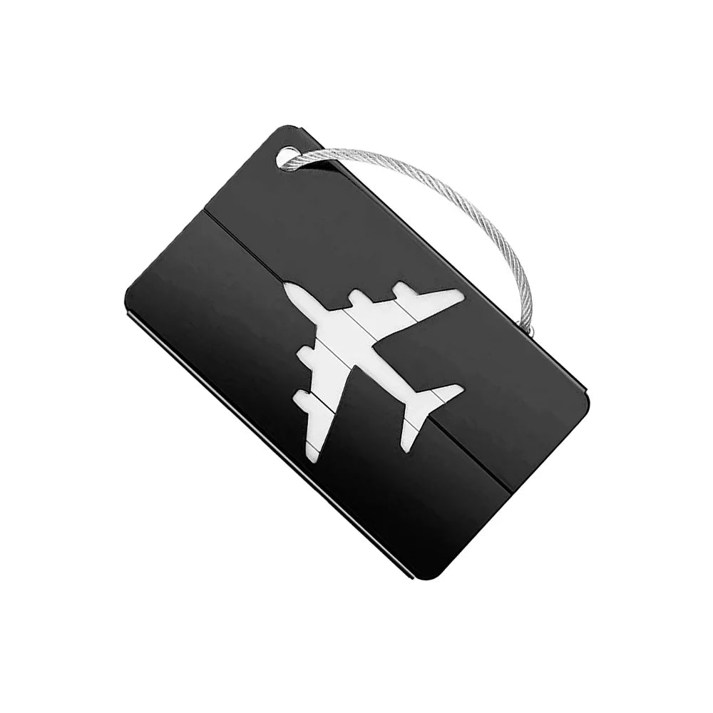 Aluminium Alloy Luggage Tag with ID Card, Durable Suitcase Travel Name Tag, Travel Accessories