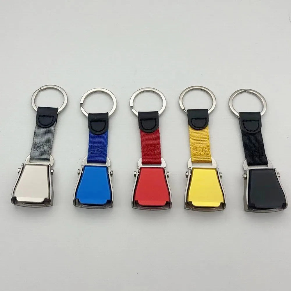Aviation Seatbelt Buckle Keychain Airplane Flight Ribbon Safety Aircraft Gift Keyring Pendant