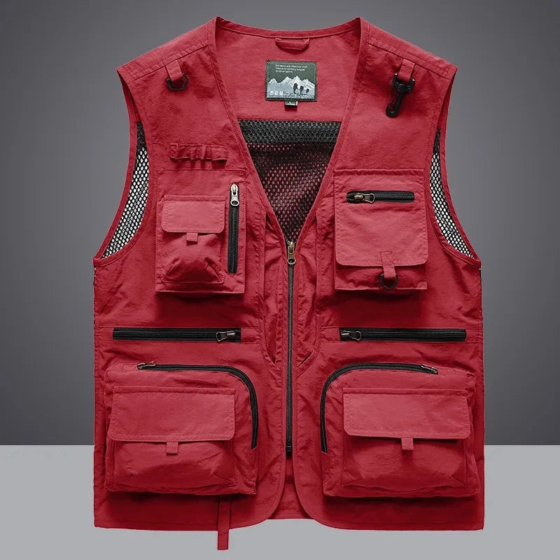 Tactical Survival Vest Multi Pocket Mesh Waistcoat