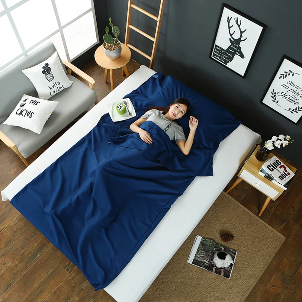 Backcountry Hut Cotton Sleeping Bag Liner Adult Hybrid Style Lightweight Camping Travel Hiking Bag