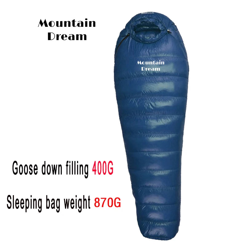 KOSRTON Winter Goose Down Mummy Sleeping Bag -20C Adult Camping Three Season Warm