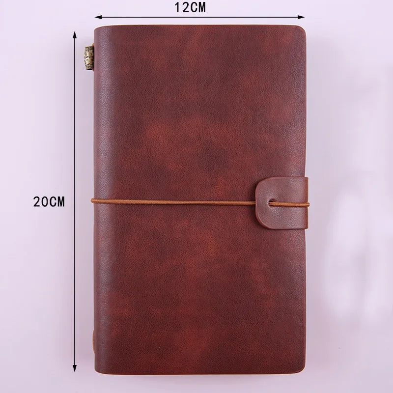 COLIKY A6 Handmade Vintage Leather Notebook Cowhide Travel Diary Journal Planner