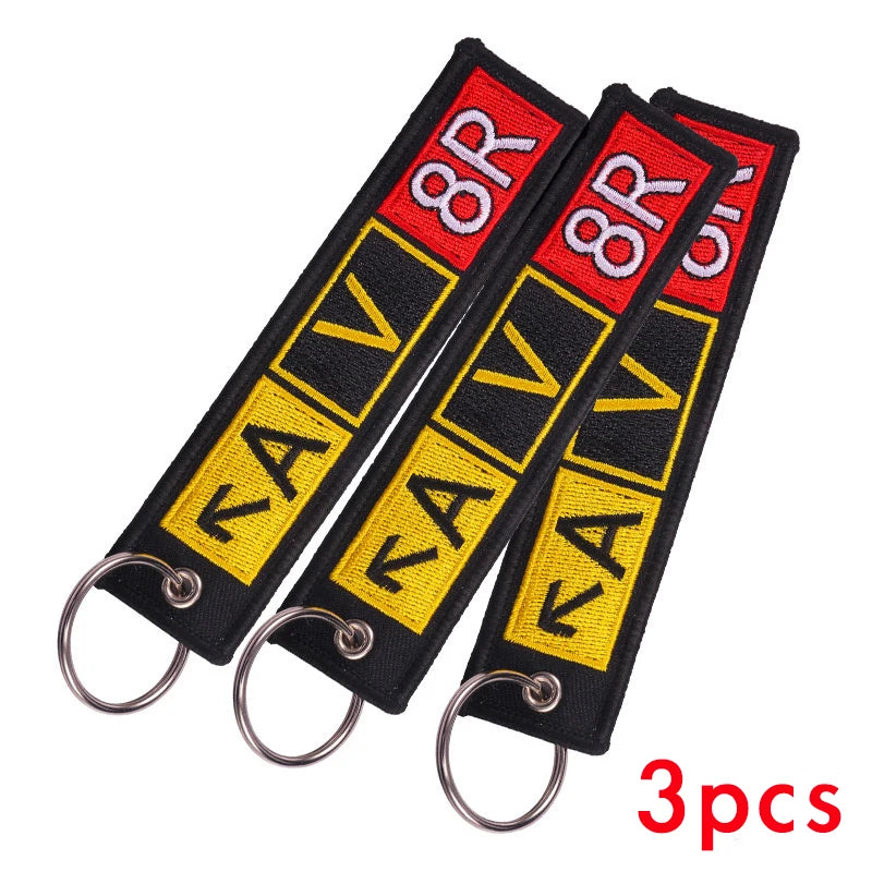 Aviation Pilot AV8R Embroidered Keyring Airport Taxiway Memorial Gift Key Chain VOIKUKKA