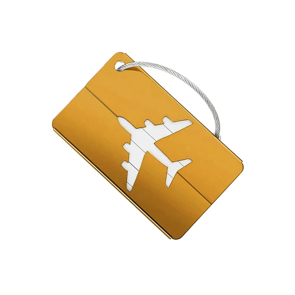 Aluminium Alloy Luggage Tag with ID Card, Durable Suitcase Travel Name Tag, Travel Accessories
