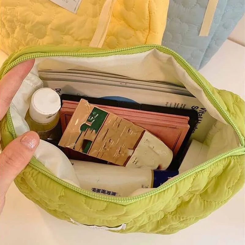 Portable Flower Pattern Cosmetic Bag Large Capacity Travel Makeup Wash Pouch Waterproof Organizer