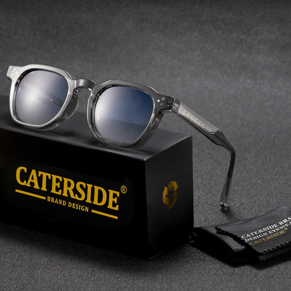 CATERSIDE Retro Punk Square Sunglasses UV400 Small Frame