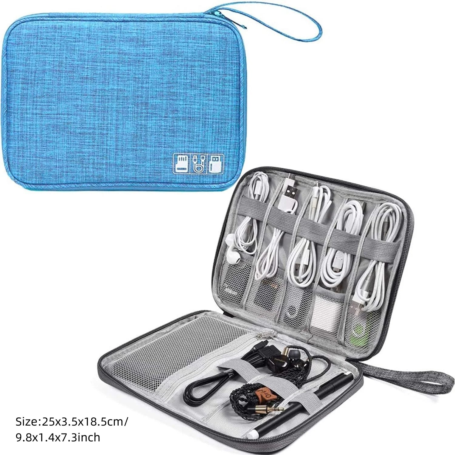 Travel Cable Organiser Bag, Portable Digital Storage Pouch for Gadgets and Electronic Devices