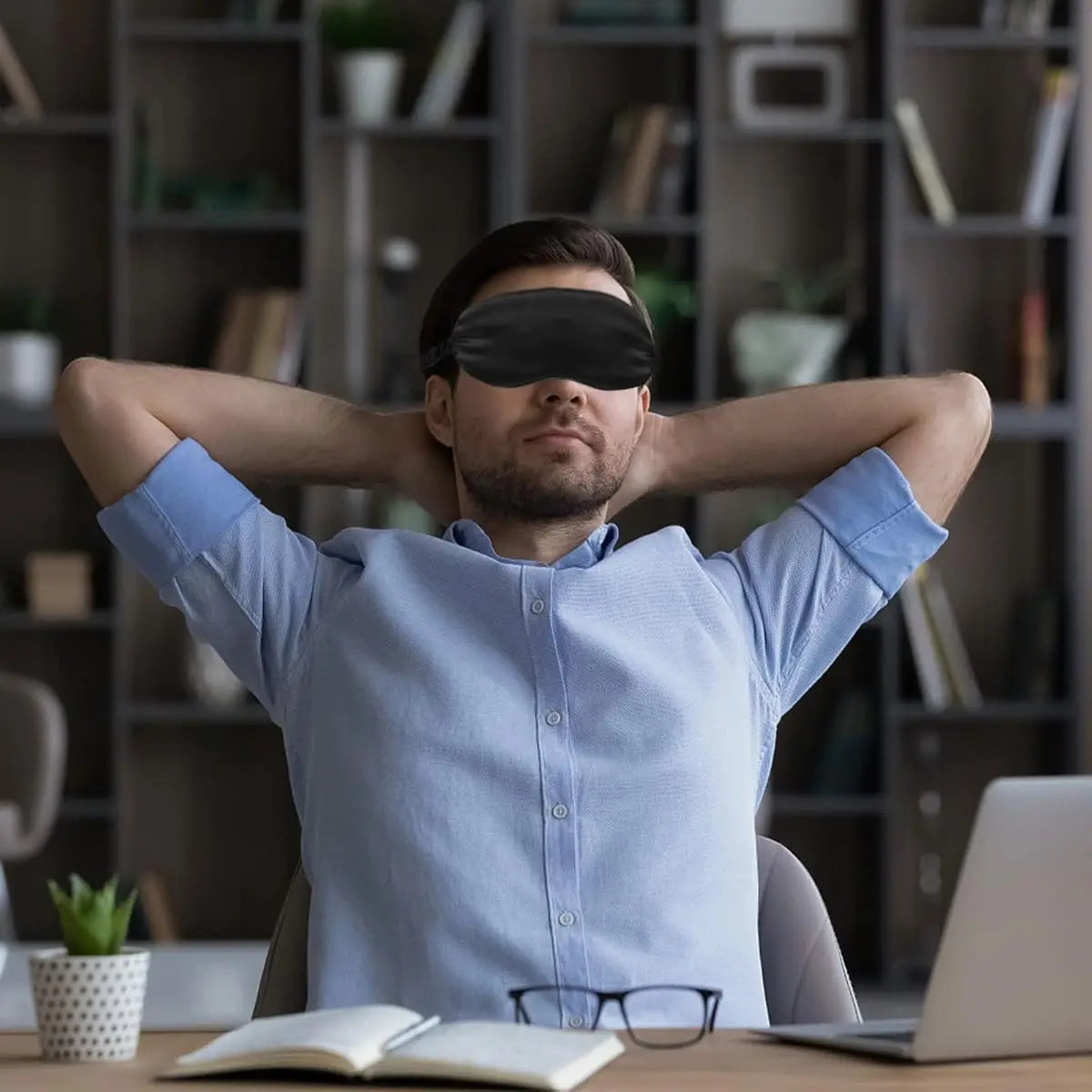 Silk Sleep Mask 2 Pack Blackout Eye Mask with Adjustable Strap for Light Blocking Night Rest