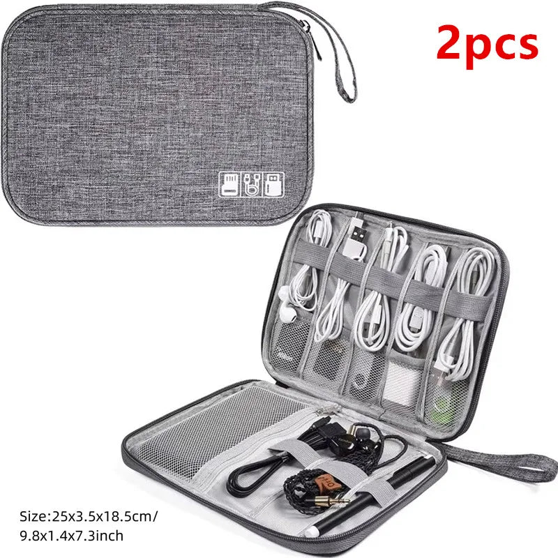 Travel Cable Organiser Bag, Portable Digital Storage Pouch for Gadgets and Electronic Devices