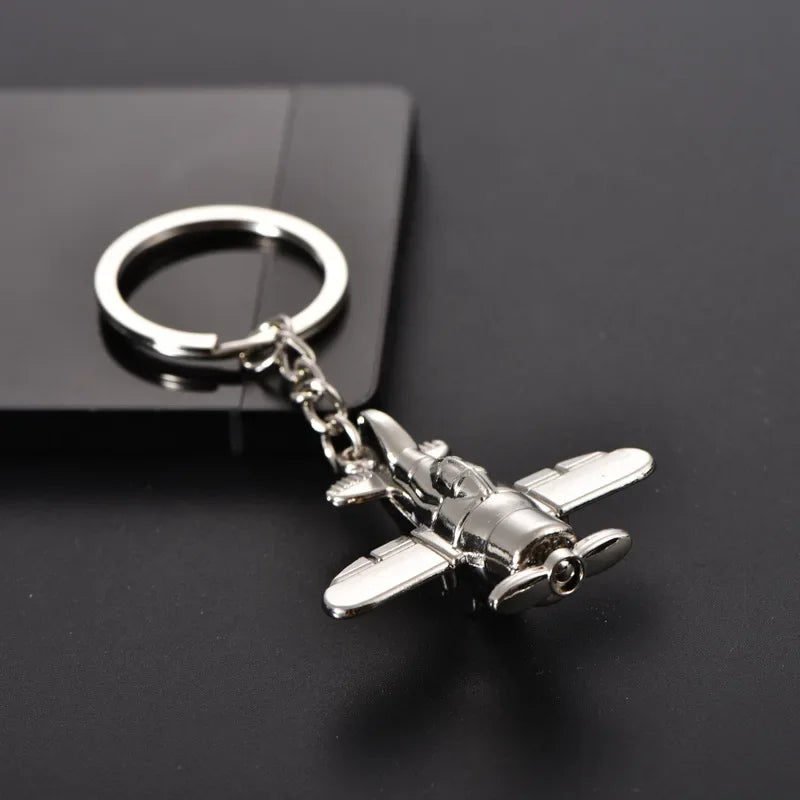 Cute Aviation Airplane Keychain Zinc Alloy Aircraft Lover Gift Keyring