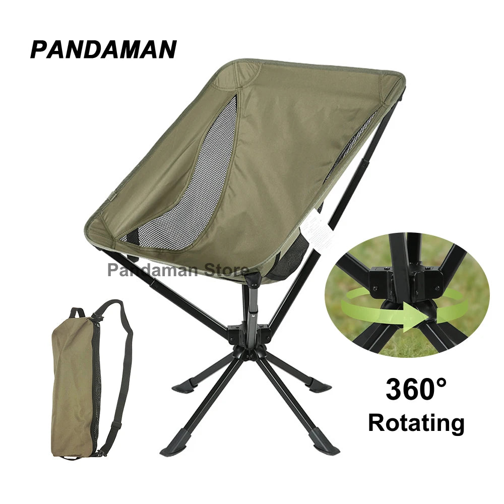 360 Degree Swivel Portable Camping Chair Compact Collapsible Folding Seat for Outdoor Travel Picnic