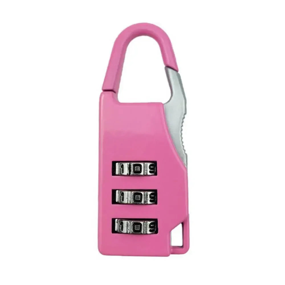 Mini 3 Digit Dial Resettable Travel Luggage Lock Suitcase Backpack Padlock Secure