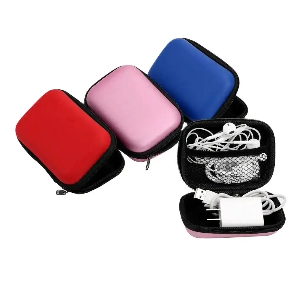Portable Travel Cable Organizer Zipper Earphone Charging Case