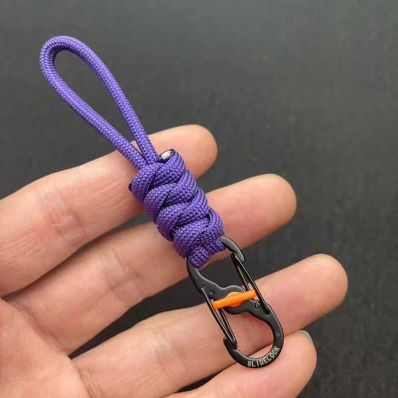 10cm Paracord Anti-Theft 8-Shaped Keychain Lock Portable Outdoor Lanyard Hanging Buckle Ring