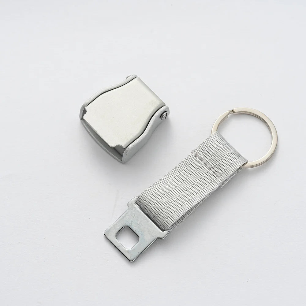 Aviation Seatbelt Buckle Keychain Airplane Flight Ribbon Safety Aircraft Gift Keyring Pendant