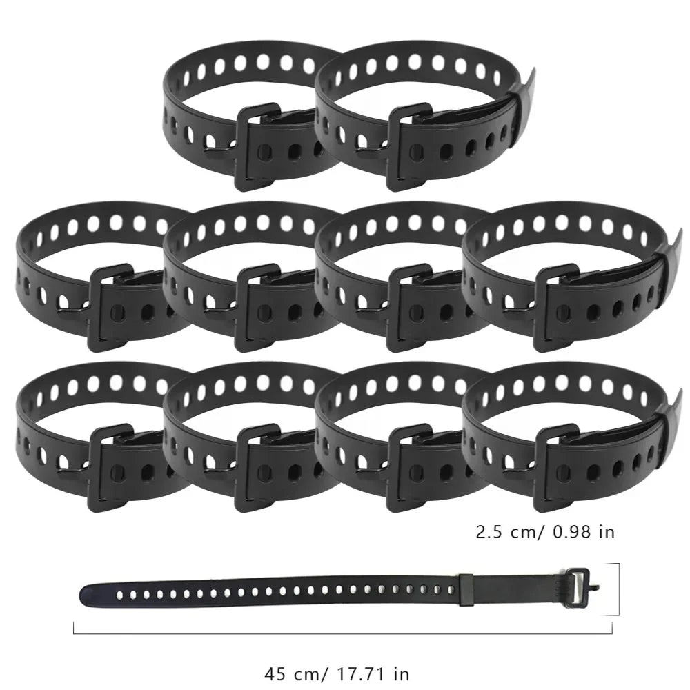 1-10PCS Rubber Tension Strap Cargo Tie Down Belt Luggage Buckle Camping Travel