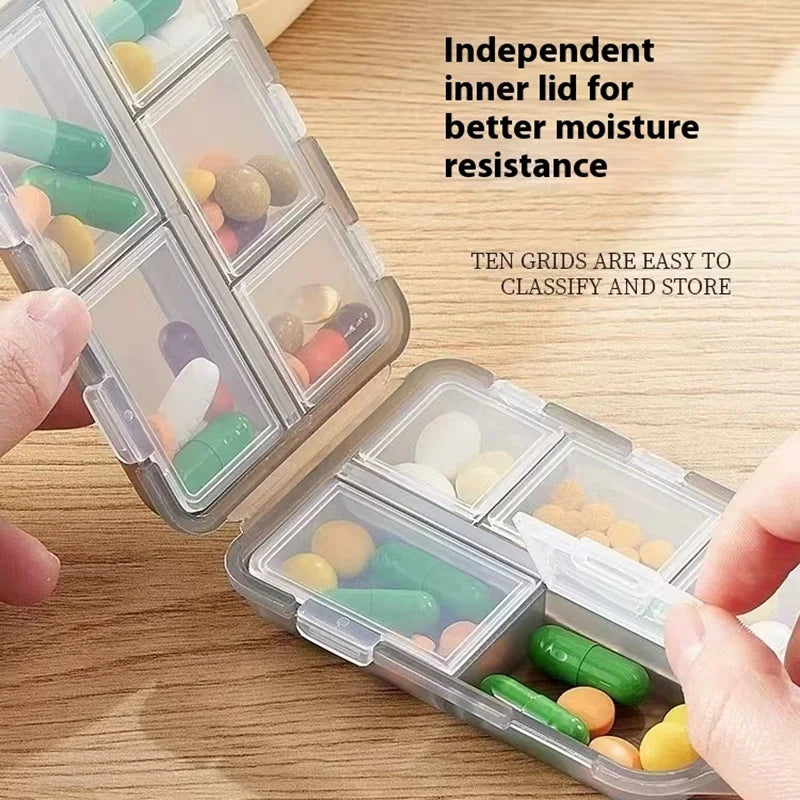 OEMG Travel Pill Organizer Moisture Proof Pocket Medicine Vitamin Holder Case Portable Box