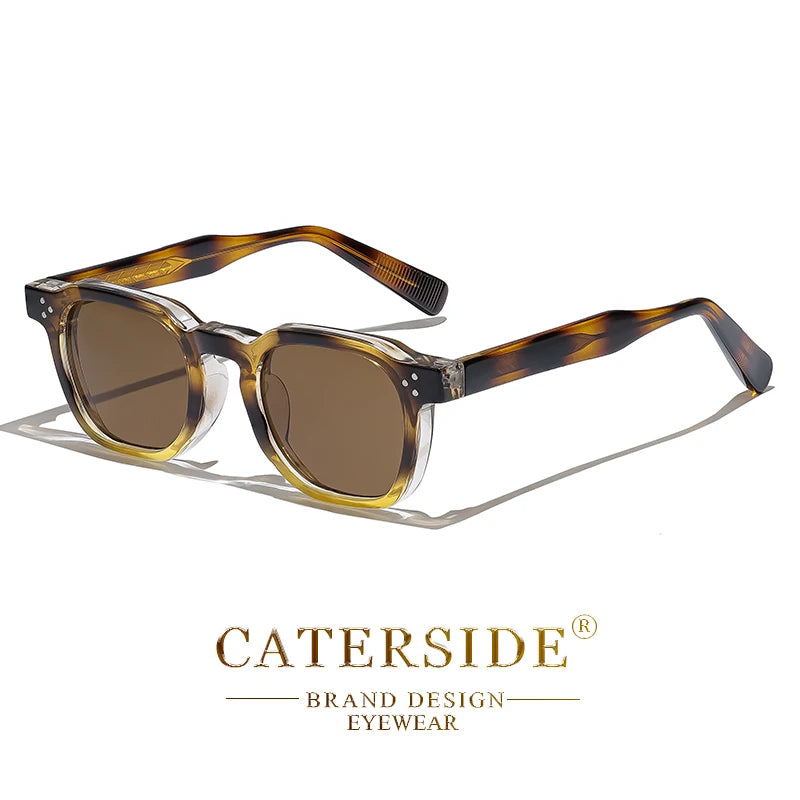 CATERSIDE Retro Punk Square Sunglasses UV400 Small Frame