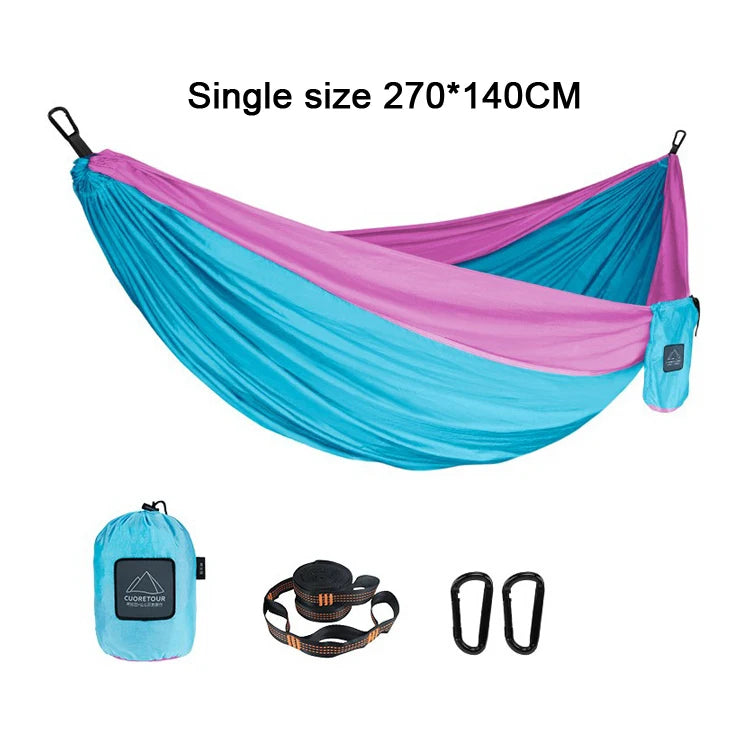 LEAFTOUR Portable Parachute Nylon Camping Hammock Single Double Outdoor Garden