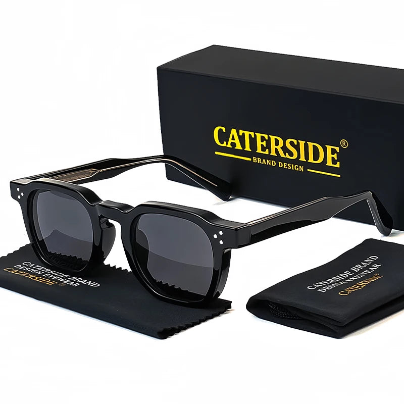 CATERSIDE Retro Punk Square Sunglasses UV400 Small Frame
