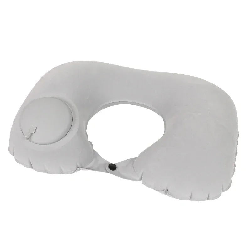 MYSTYBLOOM Inflatable U Shape Neck Travel Pillow Folding Airplane Train Car Headrest