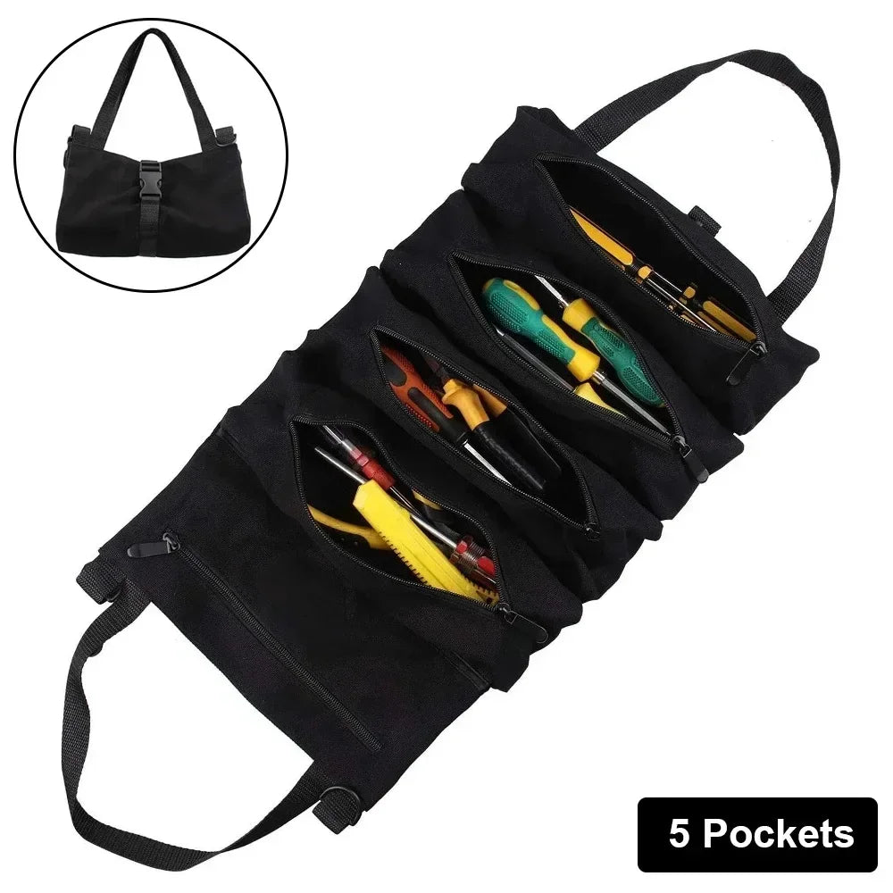 GIOIO Multi Purpose Tool Bag Roll Up Multi Pocket Hardware Organizer Pouch Nylon