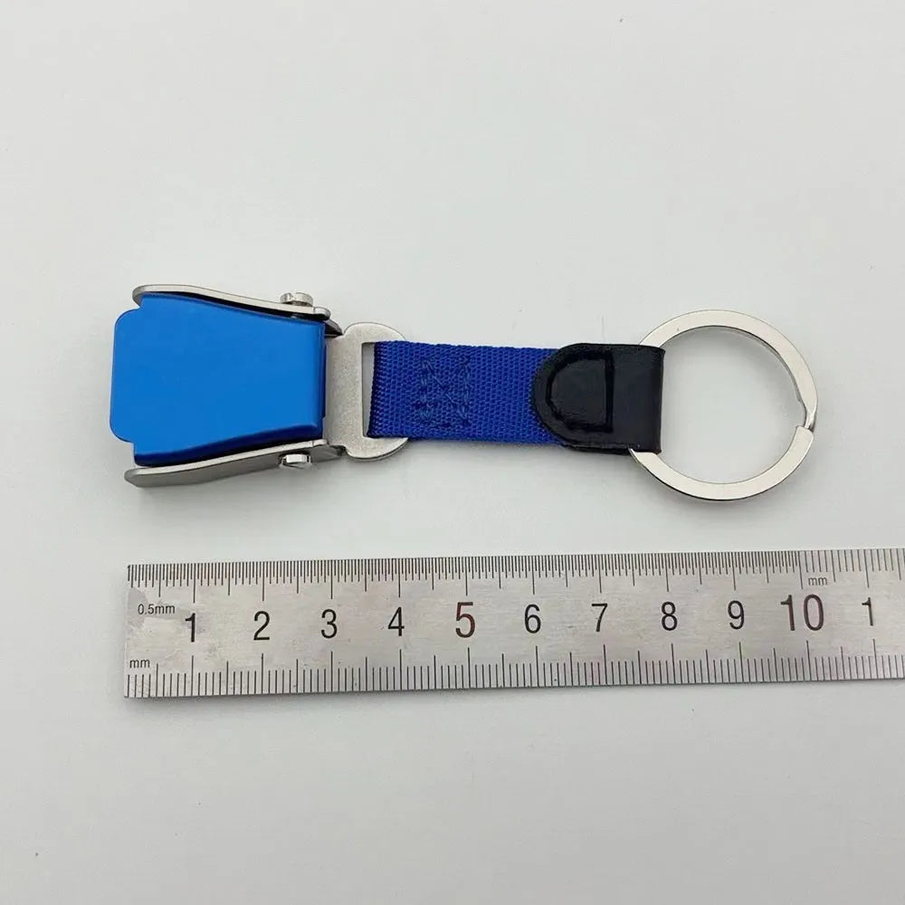 Aviation Seatbelt Buckle Keychain Airplane Flight Ribbon Safety Aircraft Gift Keyring Pendant